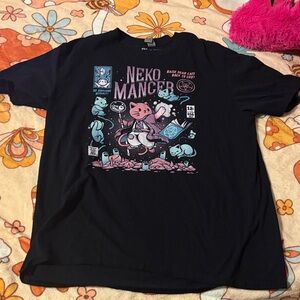 HOT TOPIC Neko Mancer Black Graphic T-Shirt